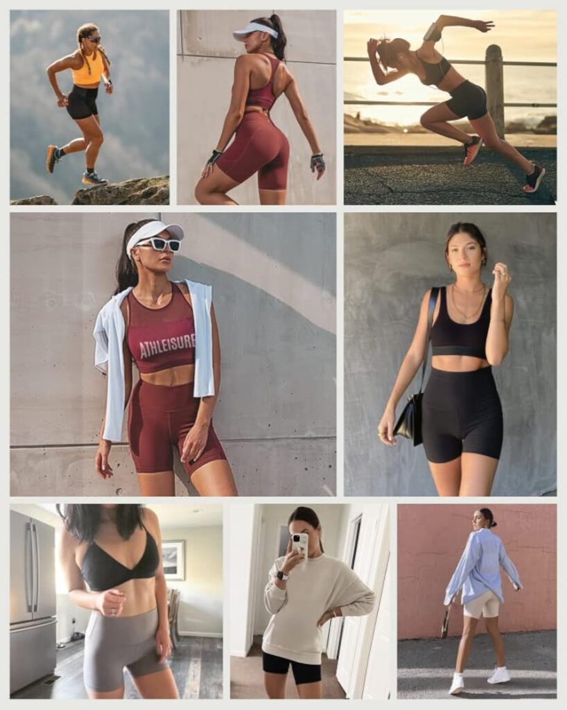 IUGA Biker Shorts Women 6/8 Workout Shorts Womens with Pockets High Waisted Yoga Running Gym Spandex Compression Shorts