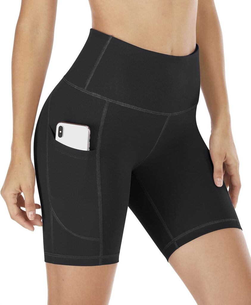 IUGA Biker Shorts Women 6/8 Workout Shorts Womens with Pockets High Waisted Yoga Running Gym Spandex Compression Shorts
