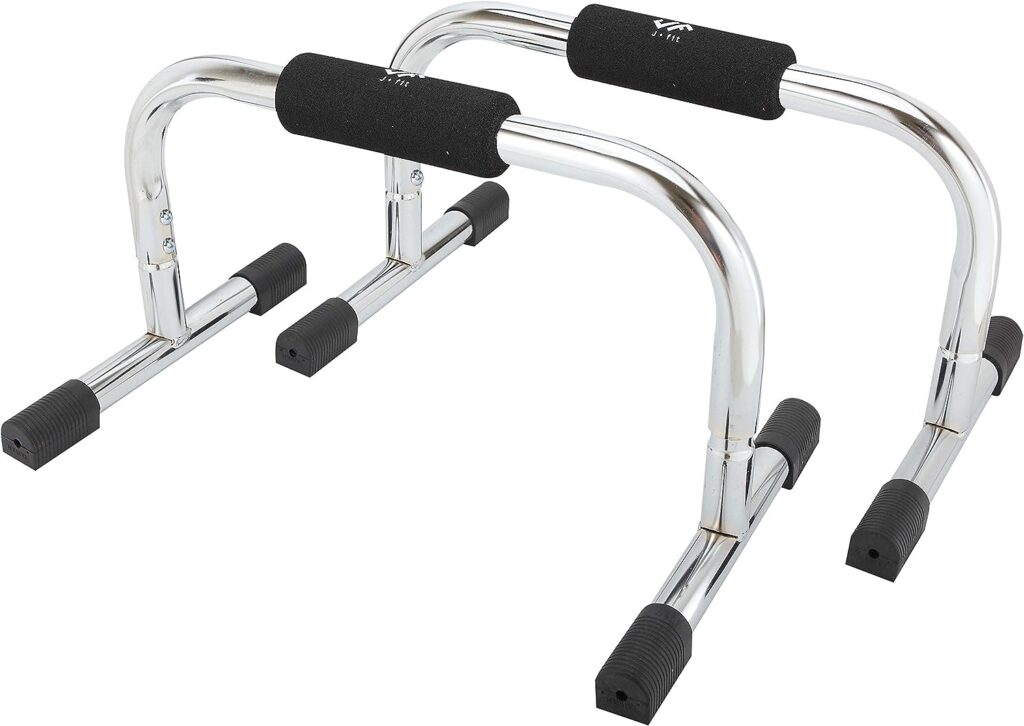 JFIT Pro Push Up Bar Stand, Set of 2 Bars - Made in Taiwan - UPDATED STYLE - 9 or 11 Options - NEW Thicker Grips and Non-Skid Feet for Enhanced Push Ups